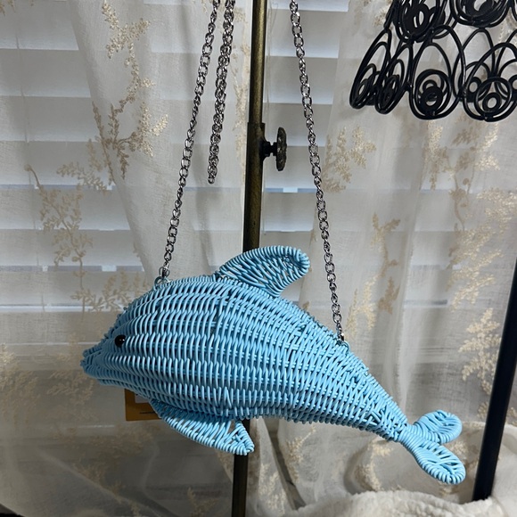 Tommy Bahama Handbags - Tommy Bahama blue dolphin 🐬 shaped crossbody bag